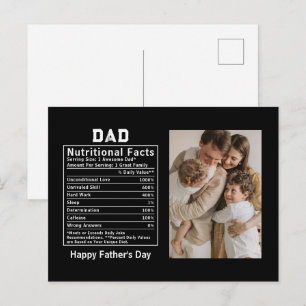 Personalisierte Vatertags-Dad-Ernährungsfakten Postkarte