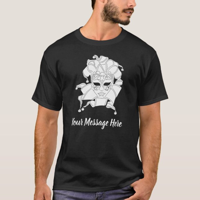 Personalisierte Venezianische Karnevalsmaske T-Shirt (Vorderseite)