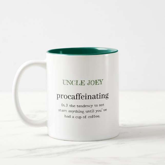 Personalisierte Verarbeitung grün Zweifarbige Tasse (Links)