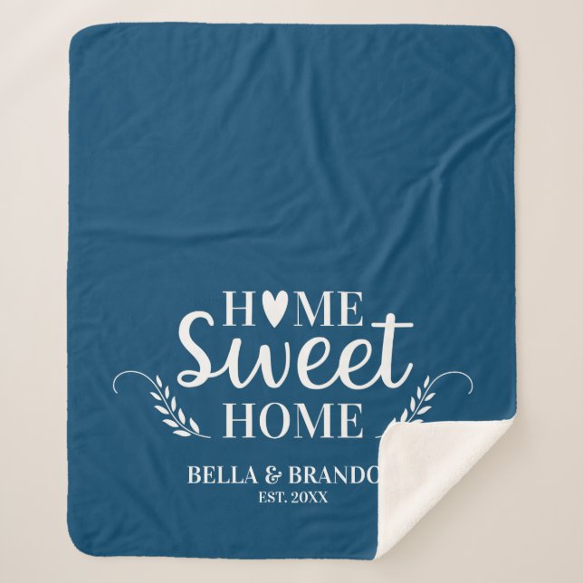 Personalisierte Verheiratete Paare schwarz Sherpadecke (Vorderseite)