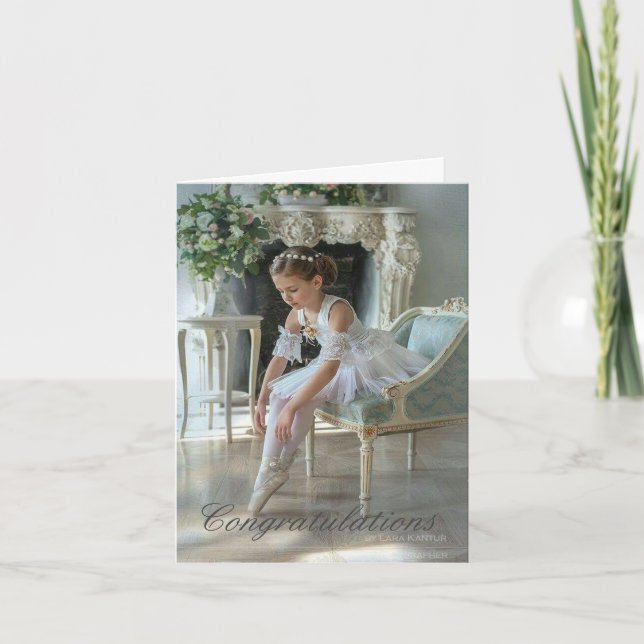 Personalisierte Verleihkarte - Ballerina Karte (Vorderseite)