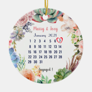 Personalisierte Verlobte Hochzeit Datum 7 von 31 Keramik Ornament