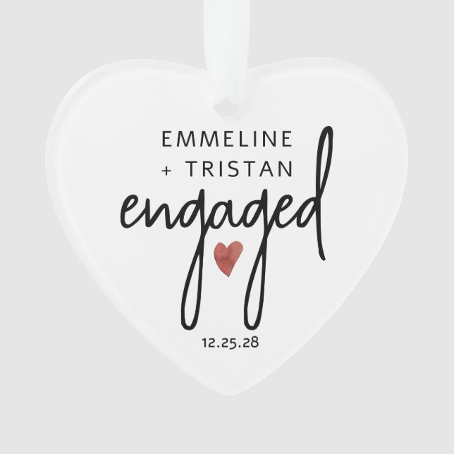 Personalisierte Verlobung Acrylschmuck Ornament (Vorderseite)