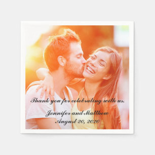 Personalisierte Verlobung Foto Paper Napkins Serviette