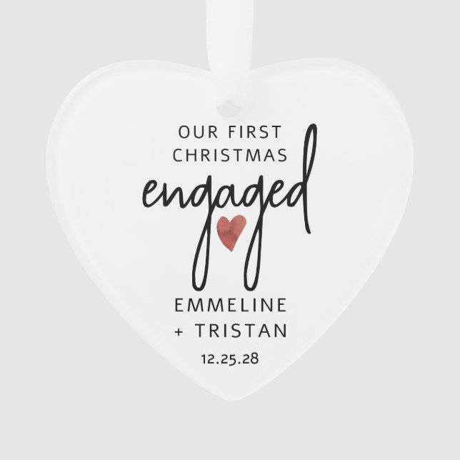 Personalisierte Verlobung Weihnachten Akrylorische Ornament (Vorderseite)