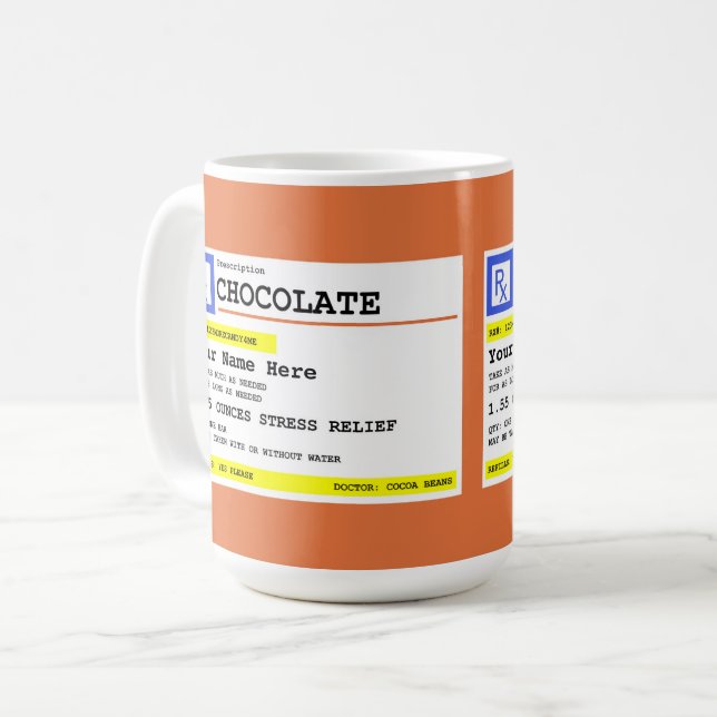 Personalisierte Verschreibung Hot Chocole oder Kaffeetasse (Vorderseite Links)