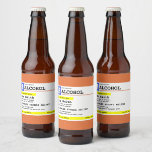 Personalisierte Verschreibung Humorer Alkohol Bierflaschenetikett