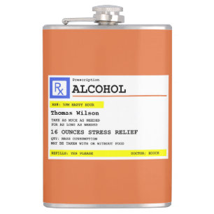 Personalisierte Verschreibung Humorer Alkohol Flachmann