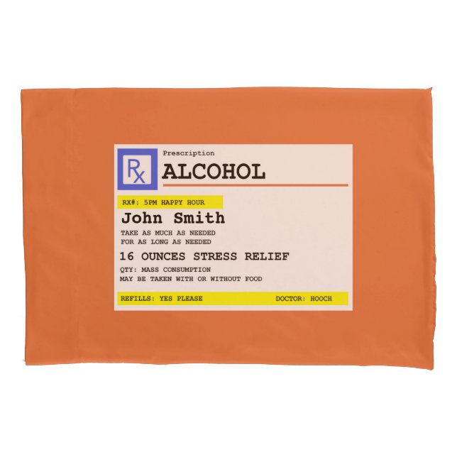 Personalisierte Verschreibung Humorer Alkohol Kissenbezug (Vorderseite)