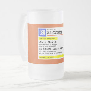 Personalisierte Verschreibung Humorer Alkohol Mattglas Bierglas