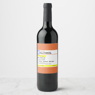 Personalisierte Verschreibung Humorer Alkohol Weinetikett