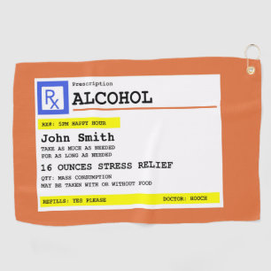 Personalisierte Verschreibungspflicht Alkohol Humo Golfhandtuch