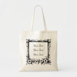 Personalisierte, verzierte Blumenrahmen-Tasche Tragetasche