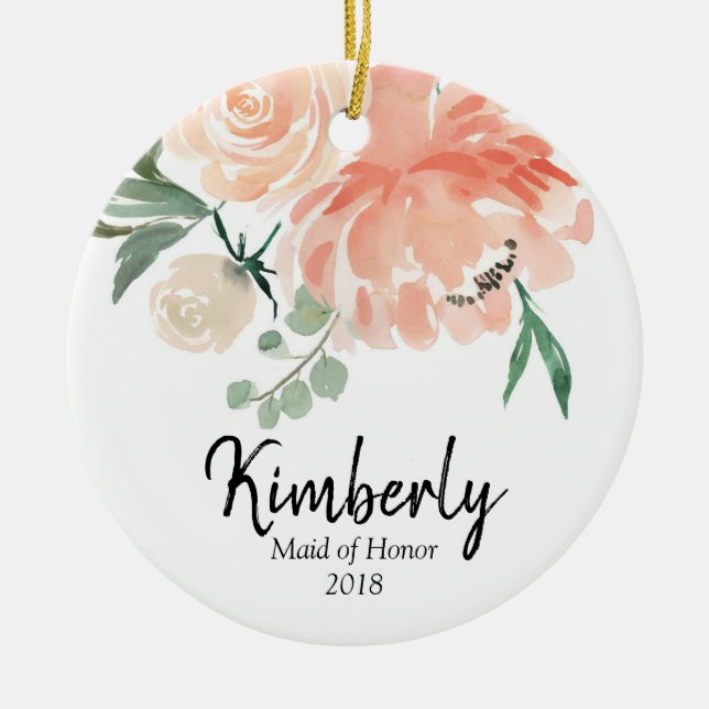 Personalisierte Verzierung für Trauzeugin Keramik Ornament (Vorne)