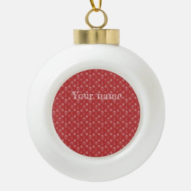 Personalisierte Verzierung Keramik Kugel-Ornament (Vorderseite)