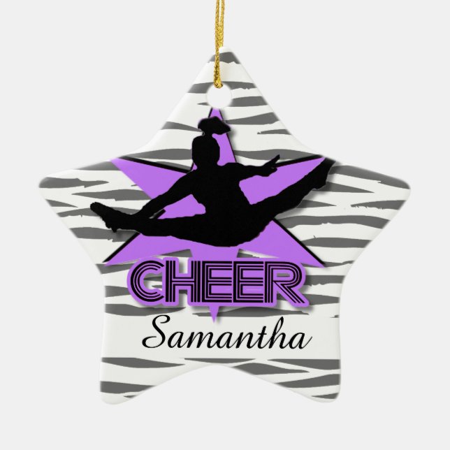 Personalisierte Verzierung Tiger der Cheerleader Keramik Ornament (Vorne)