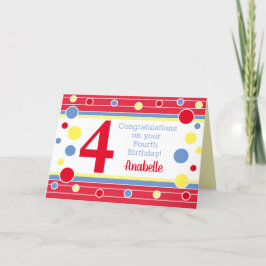 Personalisierte Vierte Geburtstagskarte! Karte