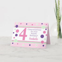 Personalisierte Vierte Geburtstagskarte! Karte