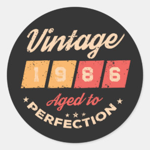 Personalisierte vierzig Vintage 40. Geburtstagsfei Runder Aufkleber
