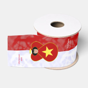 Personalisierte vietnamesische Engel-Flagge Rot-We Ripsband