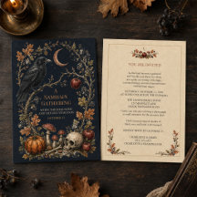 Personalisierte viktorianische Samhain-Raben-Einla