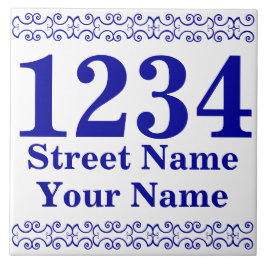 Personalisierte Viktorianische Street Address Tile Fliese