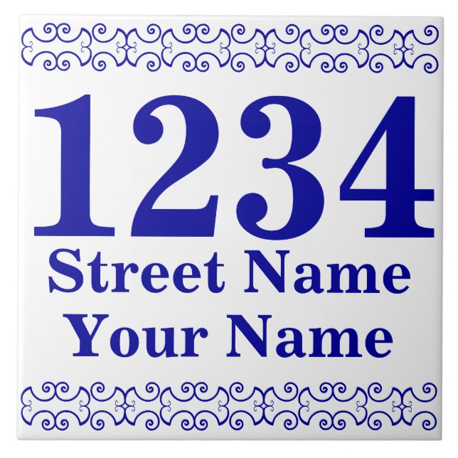 Personalisierte Viktorianische Street Address Tile Fliese (Vorderseite)