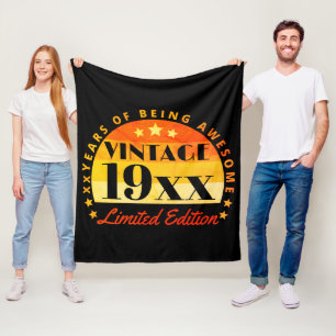 Personalisierte Vintag limitierte Auflage Geburtst Fleecedecke