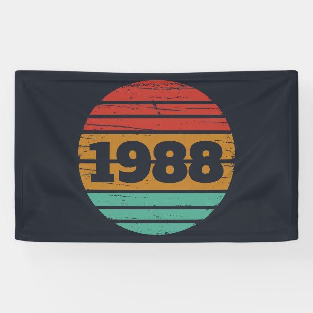 Personalisierte Vintage 35. Geburtstagsparty Banner (Horizontal)