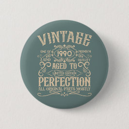Personalisierte Vintage 35. Geburtstagsparty Button