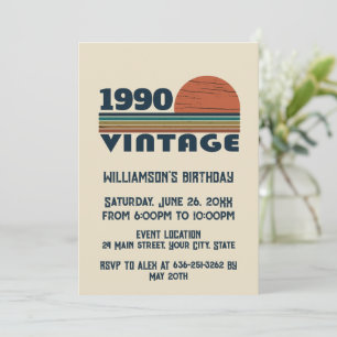 Personalisierte Vintage 35. Geburtstagsparty Einladung
