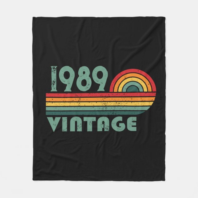 Personalisierte Vintage 35. Geburtstagsparty Fleecedecke (Vorderseite)