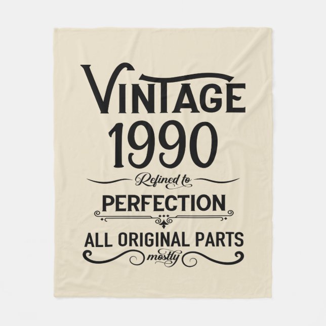 Personalisierte Vintage 35. Geburtstagsparty Fleecedecke (Vorderseite)