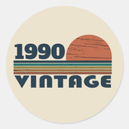 Personalisierte Vintage 35. Geburtstagsparty Runder Aufkleber