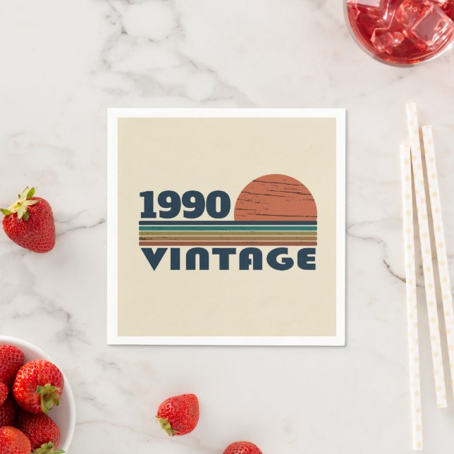 Personalisierte Vintage 35. Geburtstagsparty Serviette (Beispiel)