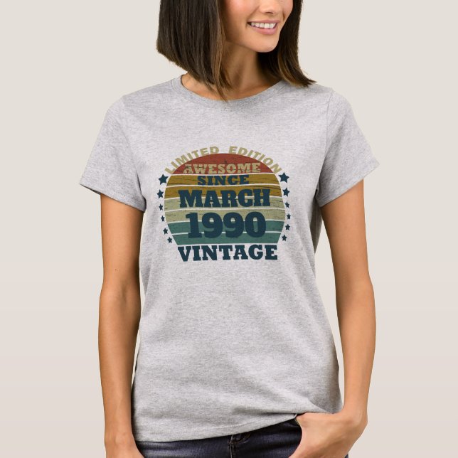 Personalisierte Vintage 35. Geburtstagsparty T-Shirt (Vorderseite)