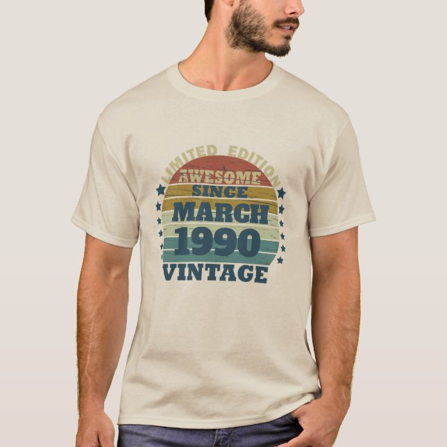 Personalisierte Vintage 35. Geburtstagsparty T-Shirt (Vorderseite)