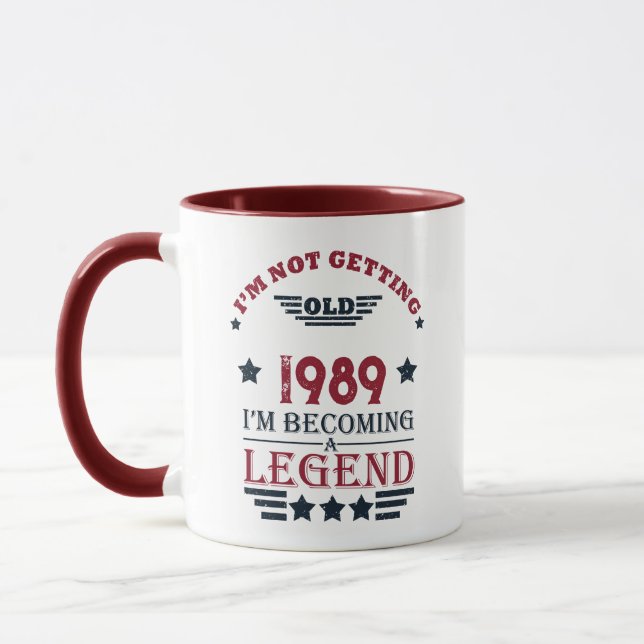Personalisierte Vintage 35. Geburtstagsparty Tasse (Links)