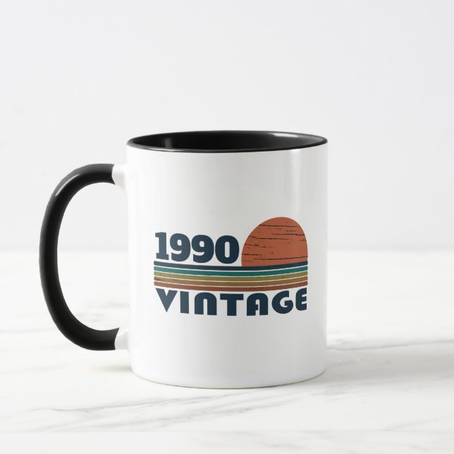 Personalisierte Vintage 35. Geburtstagsparty Tasse (Links)