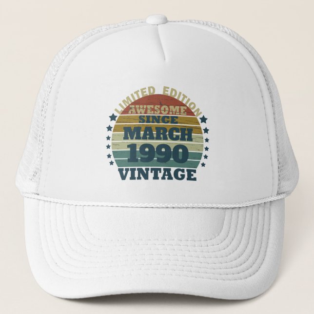 Personalisierte Vintage 35. Geburtstagsparty Truckerkappe (Vorderseite)