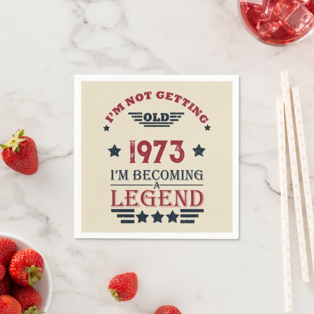 Personalisierte Vintage 50. Geburtstagsfeier Serviette (Beispiel)