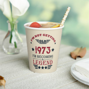 Personalisierte Vintage 50. Geburtstagsgeschenke Pappbecher