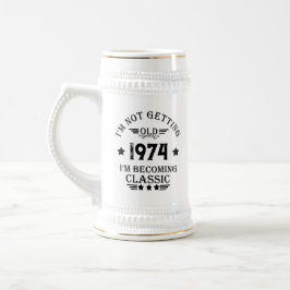 Personalisierte Vintage 50. Geburtstagsparty Bierglas