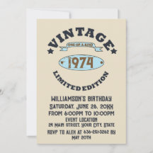 Personalisierte Vintage 50. Geburtstagsparty