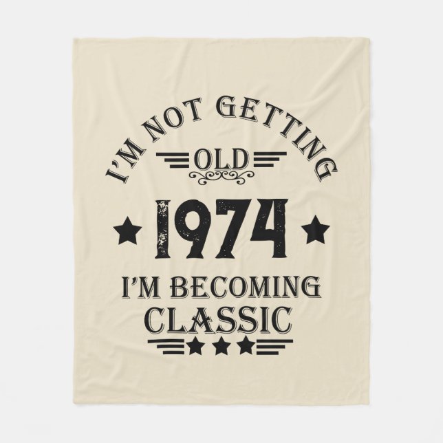 Personalisierte Vintage 50. Geburtstagsparty Fleecedecke (Vorderseite)