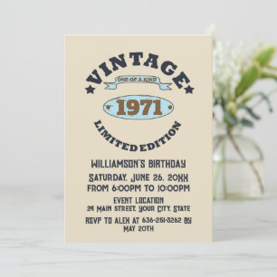Personalisierte vintage 55. Geburtstagscocktailpar Einladung