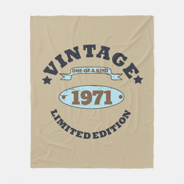 Personalisierte Vintage 55. Geburtstagsparty Fleecedecke (Vorderseite)