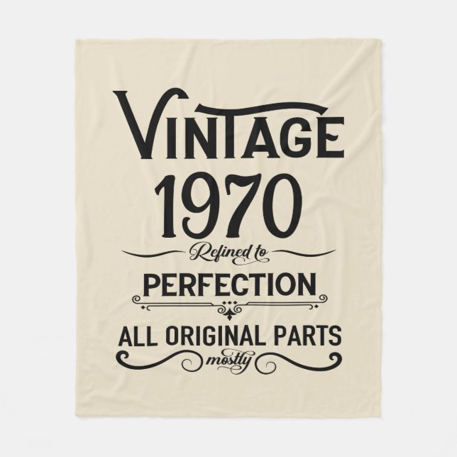 Personalisierte Vintage 55. Geburtstagsparty Fleecedecke (Vorderseite)