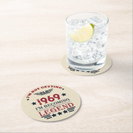 Personalisierte Vintage 55. Geburtstagsparty Runder Pappuntersetzer