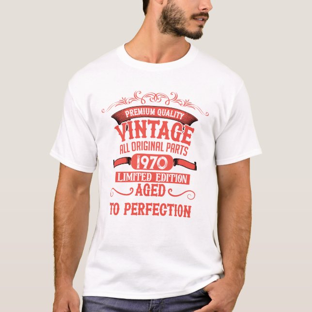 Personalisierte Vintage 55. Geburtstagsparty T-Shirt (Vorderseite)